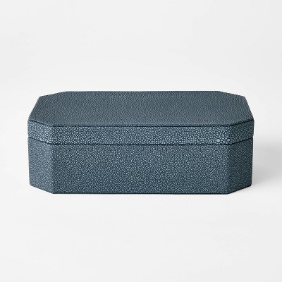 Large Faux Shagreen Box Blue - Threshold™ designed with Studio McGee