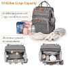 Itopfox Waterproof Diaper Backpack with Changing Station & USB Port, Large Capacity Baby Bag for Moms & Dads, Grey - 3 of 4