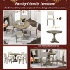Whisen 5-Piece Retro Round Dining Table Set with Curved Trestle Style Table Legs and 4 Upholstered Chairs - 4 of 4