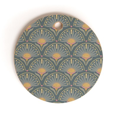 Iveta Abolina Fan Florals Green Cutting Board - Round