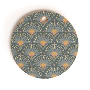 Iveta Abolina Fan Florals Green Cutting Board - Round - 1 of 3