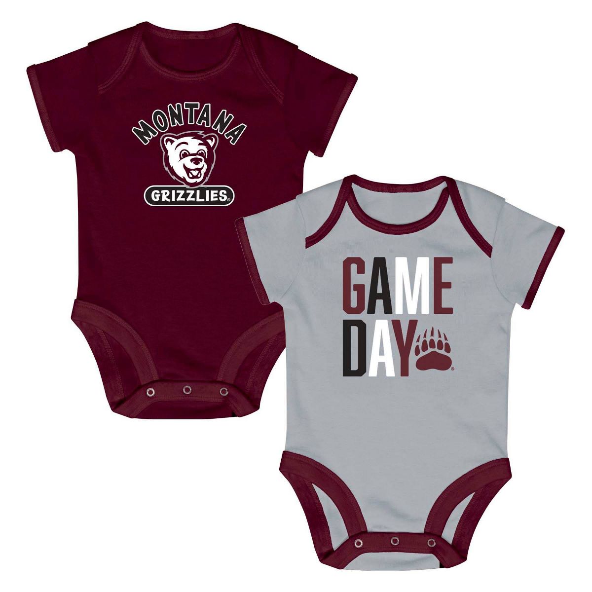 NCAA Montana Grizzlies Newborn 2pk Bodysuit