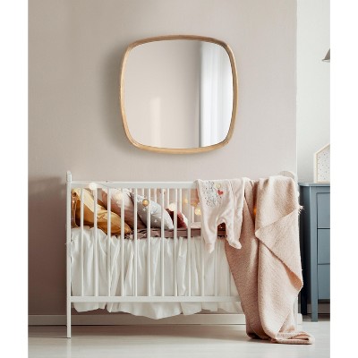 Natural Mango Wood Square Wall Mirror, 26 x 26