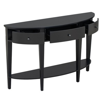 NicBex Curved Console Table with 3 Drawers and Open Storage Shelf Contemporary Side Table with Wood Frame for Entryway,Living Room
