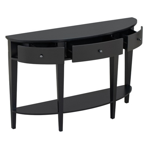 Nicbex Curved Console Table With 3 Drawers And Open Storage Shelf ...
