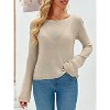 Imily Bela Lightweight Sheer Knit Pullover Womens Long Sleeve Boat Neck Blouse for Casual Wear - 2 of 4