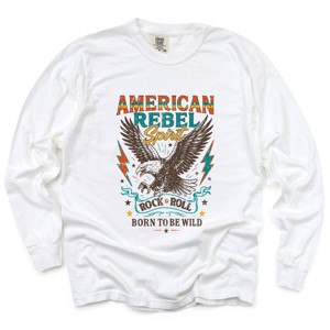 Simply Sage Market American Rebel Spirit Distressed Garment Dyed Long Sleeve - 1 of 4