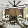 Bella Depot 72" Modern Black LED Ceiling Fan 6-Speed Reversible Chandelier with Dimmable Light and Remote - 4 of 4