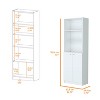 TOAOTBNBO Modern Bookcase and Bookshelf with 2 Door, 3 Open Bookshelves with Storage Cabinet Wood Display Book Shelf for Living Room, White - 3 of 4