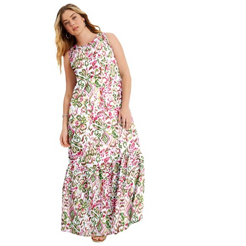 June + Vie By Roaman's Women’s Plus Size Cutout Neckline Maxi Dress, 22 ...