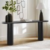 70" Narrow Console Table,Modern Wood Console Table With Double Pedstal,Grain Paper Console Table for Entryway,Living Room-Tanpinhause - 3 of 4