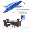 PAGED 9FT 3-Tier Patio Umbrella Outdoor Market Umbrella with Push Button Tilt, Crank and 8 Ribs for Garden, Poolside, Base Not Included - 4 of 4