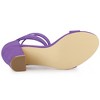 Allegra K Women's Open Toe Lace Up Ankle Strap Chunky Heel Sandals - 4 of 4