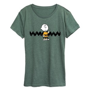 Women's - Peanuts - Charlie Brown Short Sleeve Graphic T-Shirt - 1 of 4