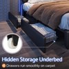 AMERLIFE Bed Frame with LED Lights and Storage Drawers, Leather Upholstered Headboard, No Box Spring Needed - 4 of 4