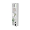 FONTOI Slim Bookcase with 5-Shelf, Bookcase with Five Storage Shelves for Small Space Home Office Library, White, 17.72"*71.1"*11.77" - 4 of 4