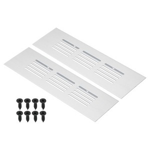 Unique Bargains Aluminum Rectangle with Mounting Screw Cabinet Air Vent Cover 2 Pcs - 1 of 4