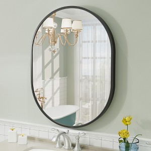 Apmir Oval High-Strength Tempered Glass and Aluminum Alloy Framed French Cleat Mounted Wall Decor Bathroom Vanity Mirror with 5-Year Warranty - 1 of 4