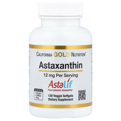 Astaxanthin, Antioxidant Carotenoid, AstaLif Pure Icelandic Biologically Active 99% isomer, 12 mg, 120 Veggie Softgels