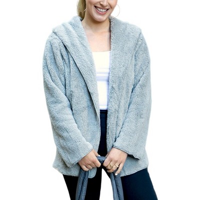 Anna-Kaci Women's Fluffy Fleece Teddy Faux Fur Coat Jacket with Hoodie