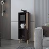 Wengue and Natural Oak Storage Cabinet with a Door and Open Storage - 2 of 4