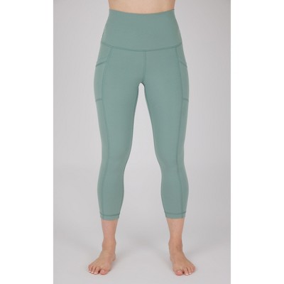 Yogalicious Womens Lux Tribeca Elastic Free Super High Waist Side Pocket Capri Legging