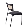 Set of 2 Rattan Tania Dining Chairs Black/Rattan - LumiSource: Faux Leather Seat, Steel Legs, Modern Design - 4 of 4