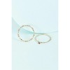 Slickblue Set of 2 Gold Rings, Pink Gem Detail & Chain Link Design, Fashion Jewelry Set, 0.7" Diameter - 3 of 4