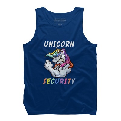 Men's Design By Humans Halloween Dad Mom Daughter Adult Costume - Unicorn Security By MINHMINH Tank Top