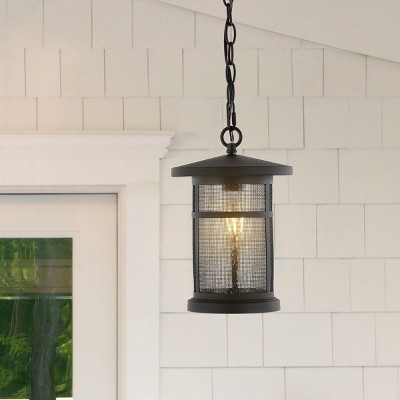 Osprey Extendable Black Glass Lantern Pendant Light