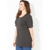 Catherines Women's Plus Size Suprema Embroidered Scoopneck Tee - 4 of 4