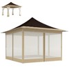 Outsunny 12 x 12 ft. Pop Up Canopy Tent with Mesh Netting, Height Adjustable, UPF50+ Instant Sun Shelter - 4 of 4