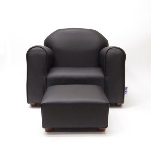 Keet Premium Children's Chair, Heavy Duty Faux Leather with Ottoman - 1 of 4