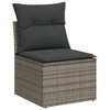 vidaXL 5 Piece Patio Sofa Set with Cushions Gray Poly Rattan - without storage - 3 of 4