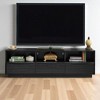 TV Stand with Drawers and Shelves, 63" Entertainment Center , Louver Design, Solid Wood Fronts, for Living Room, Media Console Cabinet - 2 of 4