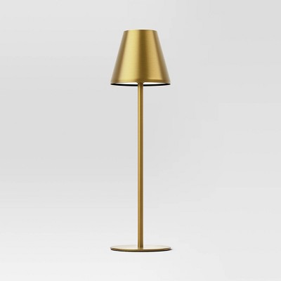 Portable Cordless Table Lamp with Rechargeable Battery (Includes LED Light Bulb) Brass - Room Essentials™
