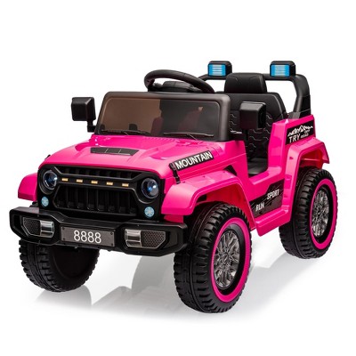 12V Kids Ride On Truck Car, Battery Powered Electric Vehicle Toy w/Parent Remote Control, Spring Suspension, 3 Speeds, LED Light, Music & Horn