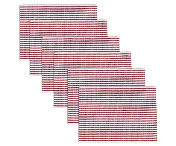 Red Peppermint Stripe Placemats (Set Of 6) - Design Imports