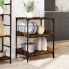 vidaXL Kitchen Trolley Smoked Oak 23.6 in.x16.1 in.x31.7 in. Engineered Wood - 4 of 4