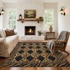 Modern Washable Area Rug, Checkered Leopard Print Floor Cover with Non Slip Backing, Low Pile Stain Resistant Indoor Carpet - 2 of 4
