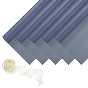 Unique Bargains Decorative Elegant Waterproof Matte Gift Wrap Paper with Ribbon 1 Set - 1 of 4