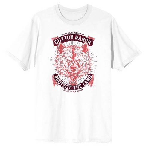 Yellowstone Wolf Protect the Land Men s White T shirt Small