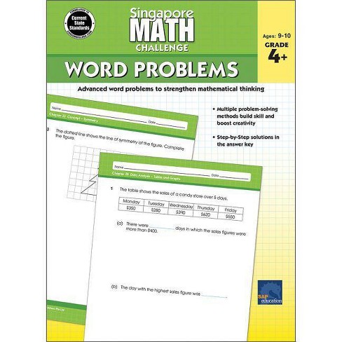 Singapore Math Challenge Word Problems, Grades 4 - 6 - (Paperback) : Target