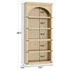 Arched Bookcase 5 Shelf Bookshelf 68.7" Tall Bookcase Farmhouse Curved Storage Rack Wooden Bookshelves for Home Office Natural - 4 of 4