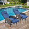 POCASSY Outdoor Recliner Chair, Wicker Adjustable Reclining Patio Lounge Chair with Cushion, Adjustable Backrest and Footrest, Ideal for Pool Deck - 3 of 4