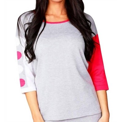 Women's 3/4 Sleeve Color Block Crew Top - ANGEL