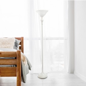 1-Light Classic Torchiere Floor Lamp with Marbleized Glass Shade - Lalia Home - 1 of 4