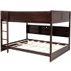 Grungis Queen Over Queen Loft Bed with Storage Cabinets and Charging Station,Bunk Bed with Ladder and Guardrails,Loft and Bunk Bed for Bedroom - 4 of 4