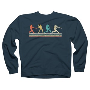 Adult Design By Humans Vintage Distressed Baseball Swing By LuckyCharm99 Sweatshirt - 1 of 2