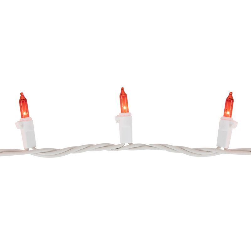 Northlight 100-Count Orange Mini Christmas Lights Set, 20.25ft White Wire, 4 of 5
